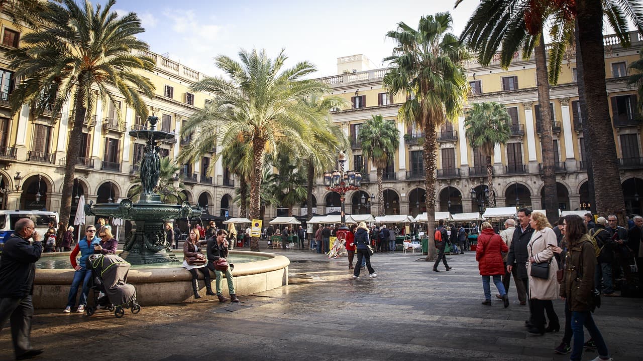 Barcelona cityscape with smart city technology